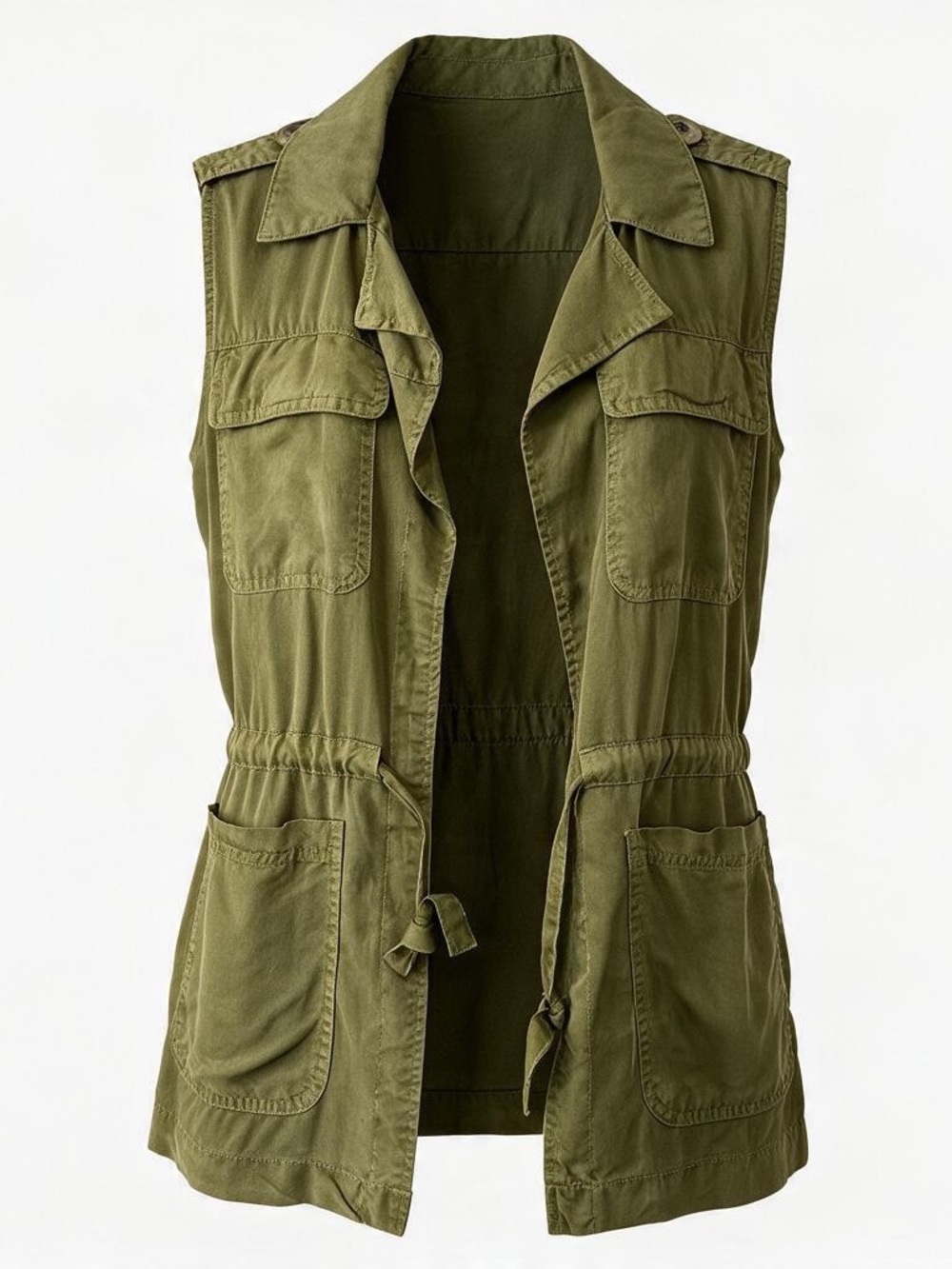 Sanctuary Olive Green Sleeveless Shirt Vest Size S